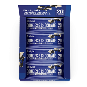 BodyLab Proteinbar Cookies & Hvid Chokolade (12 x 55 g)