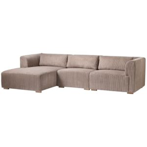 Living & more 3 pers. modulsofa med chaiselong - Karl - Mocca