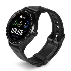 Smartwatch E1 - Fitness Tracker med puls, blodtryk, Søvnmønster, Sociale medier, pedometer, sports modes - Sort