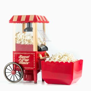 Popcornmaskine med skål - Sweet & Pop - 1200W - Rød