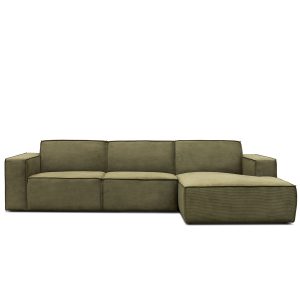Lyon højrevendt sofa med chaiselong, fløjl