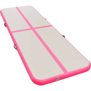 vidaXL Inflatable Gymnastics Mat with Pump 500x100x10 cm - Pink