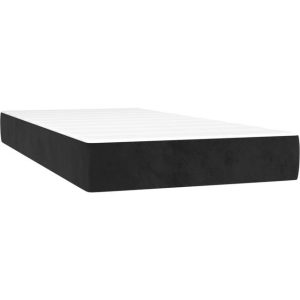 vidaXL Springmadras Med Pocketfjedre 90x220x20 cm Fløjl Sort Boxmadras vidaXL Springmadras Med Pocketfjedre 90x220x20 cm Fløjl Sort Boxmadras